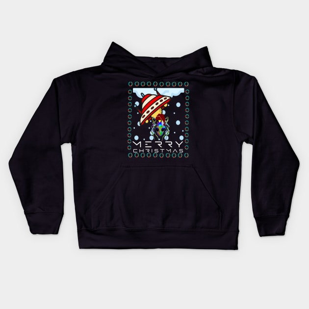 Alien Christmas Kids Hoodie by Outrageous Flavors